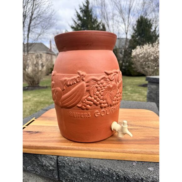 1981 Gourmet Topf Terracotta clay water dispenser Handcrafted 2 Gallon ~USA - Picture 2 of 15